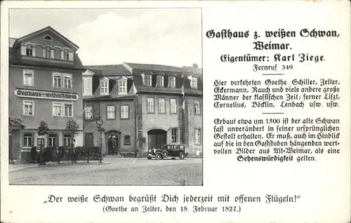 Weimar Thueringen Gasthaus weissen Schwan