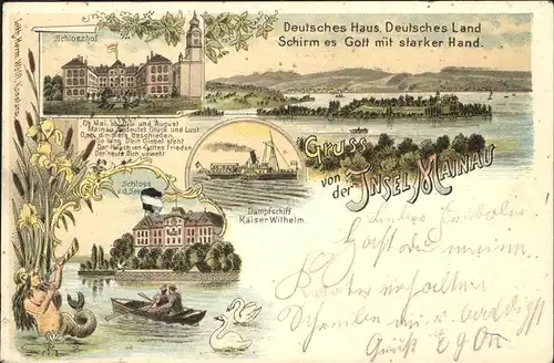 Mainau Deutsches Haus Schwan Dampfschiff Schlosshof 