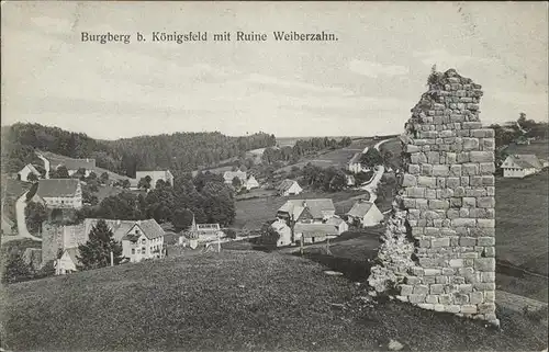 Burgberg Koenigsfeld Ruine Weiberzahn