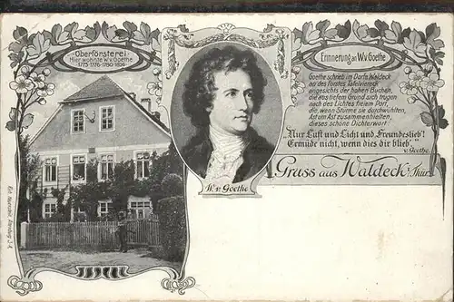 Waldeck Stadtroda Oberfoerstrei Goethe