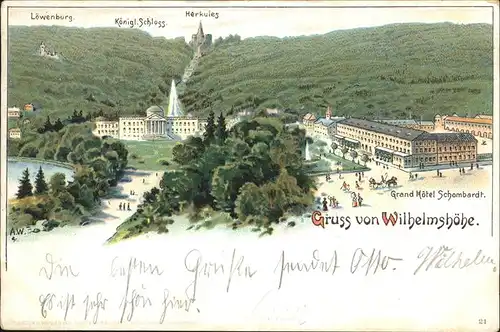 Wilhelmshoehe Kassel Loewenburg Schloss Herkules Hotel Schombardt