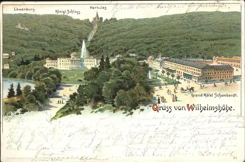 Wilhelmshoehe Kassel Loewenburg Schloss Herkules Hotel Schombardt Kutsche 