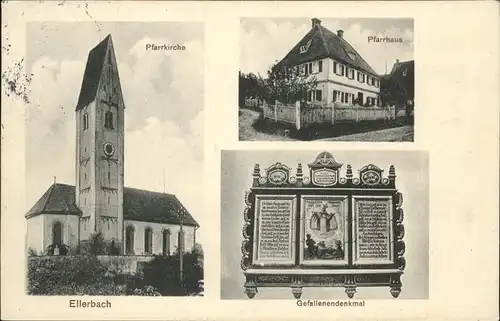 Ellerbach Gefallenen Denkmal Pfarrhaus Kirche 