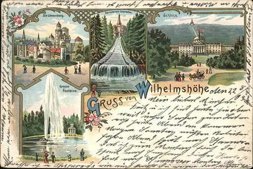 Wilhelmshoehe Kassel Schloss Loewenberg Fontaine