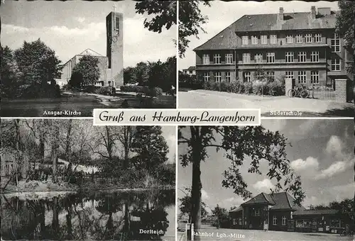 Langenhorn Hamburg Ansgar Kirche Suederschule Bahnhof / Hamburg /Hamburg Stadtkreis