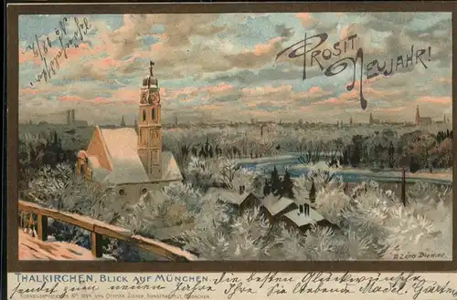 wx51190 Diemer Zeno Litho Neujahr Kuenstler Zeno Diemer Kategorie. Kuenstler Alte Ansichtskarten