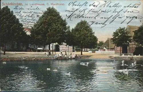 Schoenkirchen Holstein Landhaus Schwan Teich