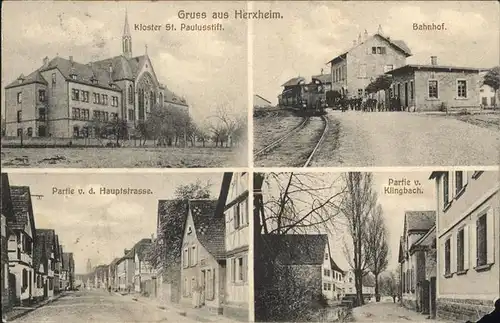 Herxheim Pfalz Bahnhof Hauptstrasse Kloster St Paulusstift / Herxheim bei Landau/ Pfalz /Suedliche Weinstrasse LKR