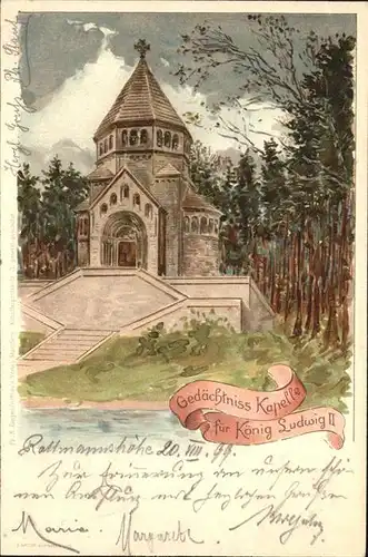 Berg Muenchen Rottmannshoehe
Gedaechtniskapelle Koenig Ludwig II. Kat. Muenchen