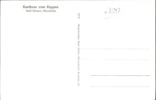 Diersheim Gasthaus Rappen Kat. Rheinau