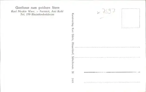 Freistett Gasthaus Goldner Stern Kat. Rheinau