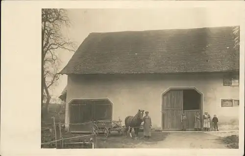 Markdorf Baden Bauernhof Kutsche Pterdewagen Familie Menschen Kat. Markdorf