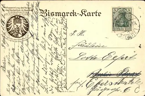Schoenhausen Elbe 100. Geburtstage Bismarcks Geburtshaus 1915 Wappen Kat. Schoenhausen Elbe