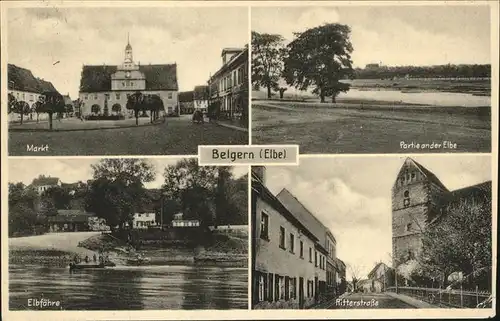 Belgern Elbe Markt Ritterstrasse Elbfaehre Kat. Belgern