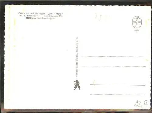 Opfingen Gasthaus Metzgerei Zur Tanne Kat. Freiburg im Breisgau