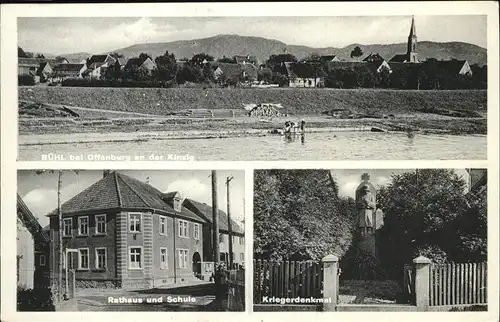 Buehl Offenburg Rathaus Schule Kriegerdenkmal  / Offenburg /Ortenaukreis LKR