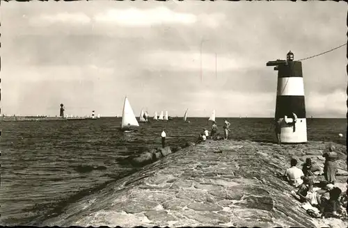 Travemuende Ostseebad Priwall Mole Segelschiff / Luebeck /Luebeck Stadtkreis