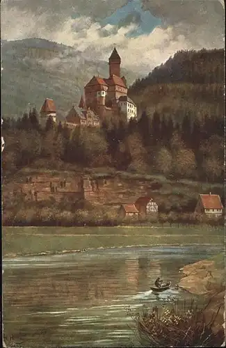 Zwingenberg Neckar Schloss Kuenstler H Hoffmann / Zwingenberg /Neckar-Odenwald-Kreis LKR