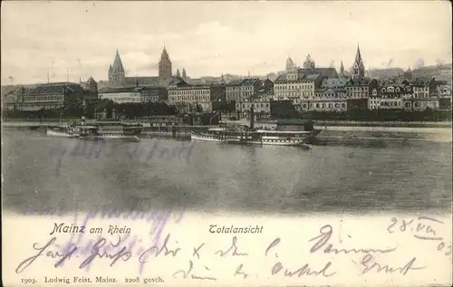 Mainz Rhein Totalansicht Kat. Mainz