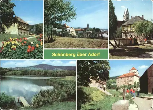 Schoenberg Vogtland Schlossplatz Brunnen Kulturhaus / Mehltheuer Vogtland /Vogtlandkreis LKR