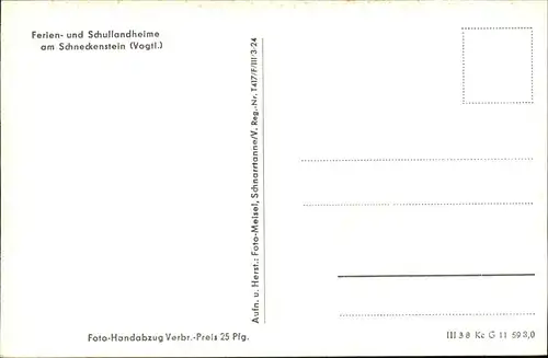 Schneckenstein Ferien Schullandheim Kat. Klingenthal Sachsen