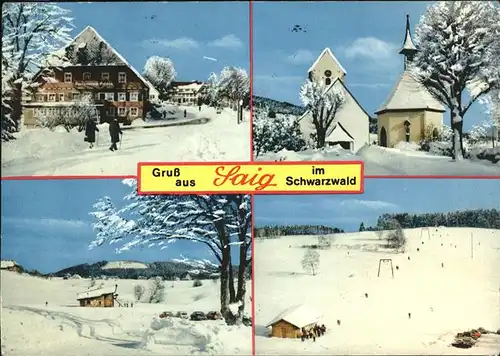 Saig Schwarzwald Winter Hoehenluftkurort Kat. Lenzkirch