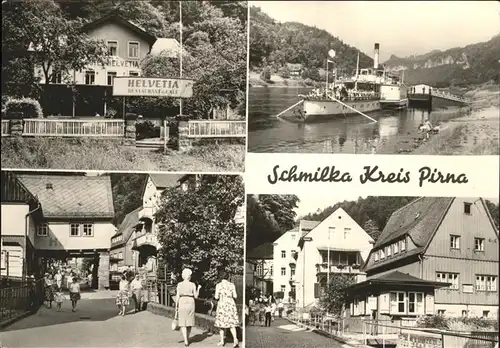 Schmilka Kreis Pirna Helvetia Restaurant Dampfer Kat. Bad Schandau