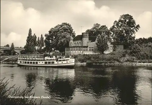 Koennern Ausflugsgaststaette Georgsburg Saale Schiff Kat. Koennern