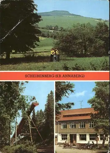 Scheibenberg Sprungschanze Scheibenberg Berggaststaette Kat. Scheibenberg Erzgebirge