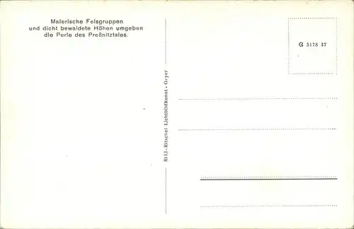 Schmalzgrube Felsgruppen Pressnitztal Kat. Joehstadt