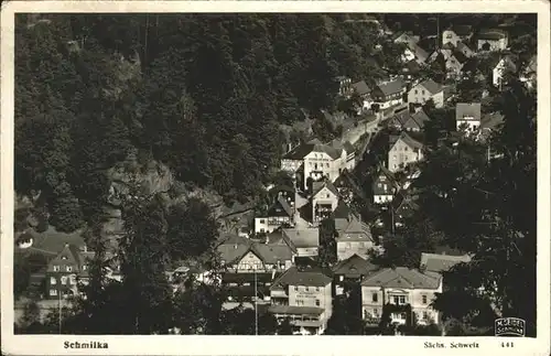 Schmilka Saechsische Schweiz Flugaufnahme Kat. Bad Schandau