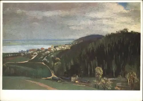 Niederwartha Fruehlungslandschaft Kuenstlerkarte 1937 Kat. Dresden