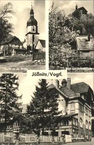 Joessnitz Schlossschule Kirche Bahnhofshotel Kat. Plauen