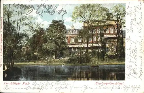 Eimsbuettel Park Teich Kat. Hamburg