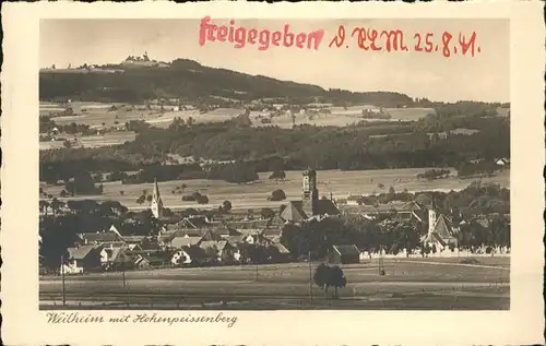 Weilheim Oberbayern Hohenpeissenberg Stempel auf AK Kat. Weilheim i.OB