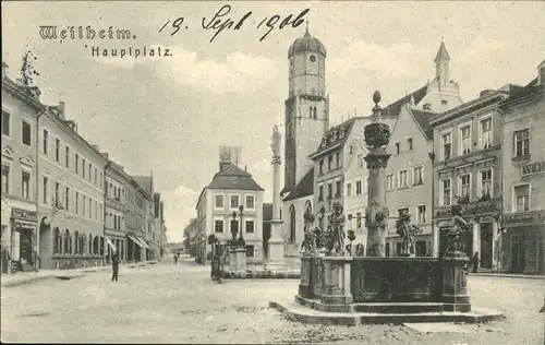 Weilheim Oberbayern Hauptplatz Brunnen Kat. Weilheim i.OB