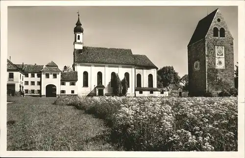 Wessobrunn Kirche Roemerturm Kat. Wessobrunn