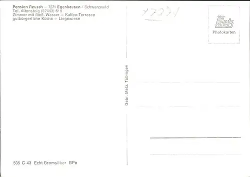 Egenhausen Wuerttemberg Pension Reusch Kat. Egenhausen