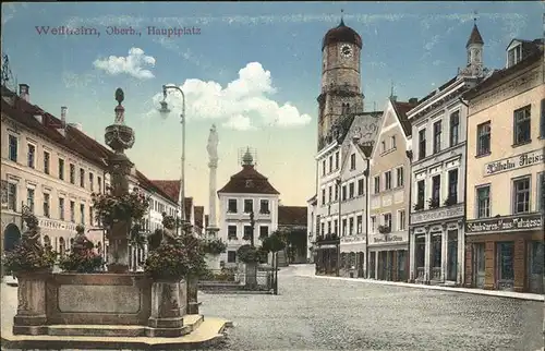 Weilheim Oberbayern Hauptplatz Brunnen Kat. Weilheim i.OB