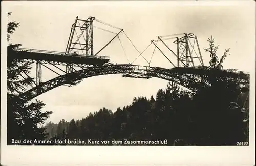 Paehl Ammer Hochbruecke vor Zusammenschluss Kat. Paehl