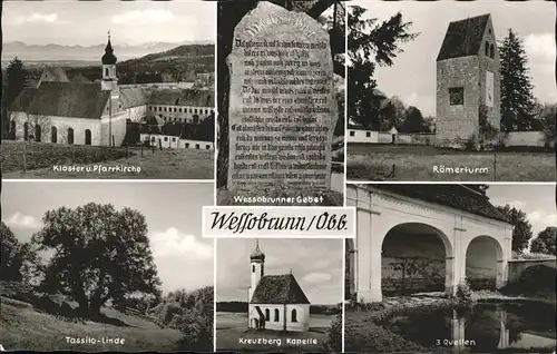 Wessobrunn Roemerturm 3 Quellen Kreuzberg Kapelle Tassito Linde Kloster Kirche  Kat. Wessobrunn