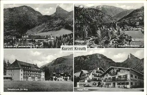 Dorf Kreuth Blauberg Sanatorium Dr. May Hotel Post Kat. Kreuth