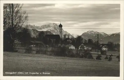 Koenigsdorf Oberbayern Kirche Zugspitze Kramer Kat. Koenigsdorf