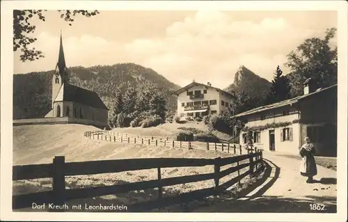 Dorf Kreuth Leonhardstein Kirche Kat. Kreuth