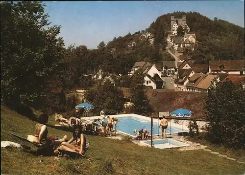 Altensteig Wuerttemberg Gasthaus Pension Traube Schwimmbad Kat. Altensteig