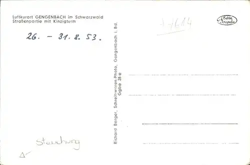 Gengenbach Kinzigturm Kat. Gengenbach