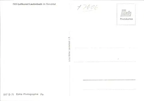 Lautenbach Renchtal Luftkurort Kat. Lautenbach