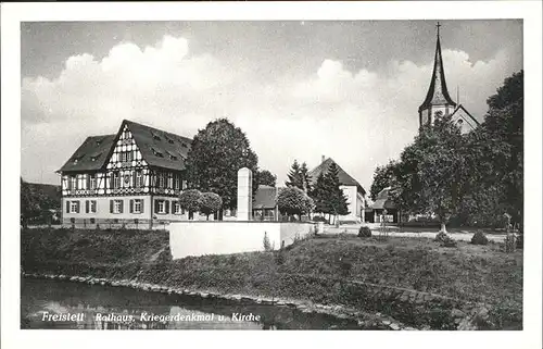 Freistett Rathaus Kriegerdenkmal Kirche Kat. Rheinau