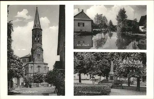 Rheinbischofsheim Kriegerdenkmal Bach Kat. Rheinau