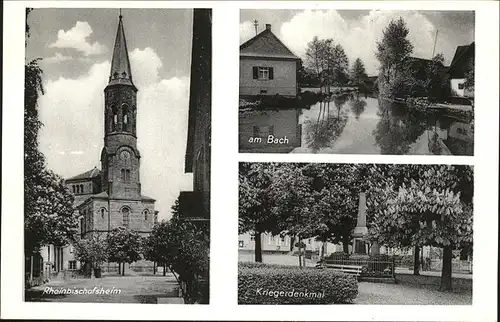 Rheinbischofsheim Kriegerdenkmal Bach Kat. Rheinau